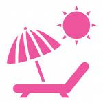 sunbed and umbrella icon