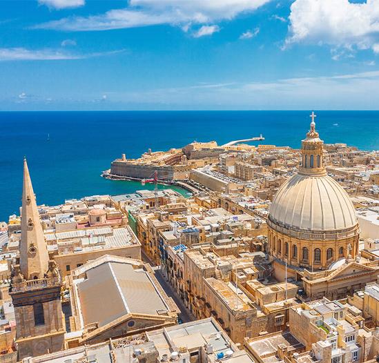 view of coastal city in Malta